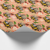 Lustiges Bienchen – helles orange ラッピングペーパー (角)