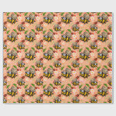 Lustiges Bienchen – helles orange ラッピングペーパー (フラット)