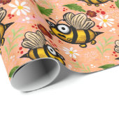 Lustiges Bienchen – helles orange ラッピングペーパー (ロールコーナー)