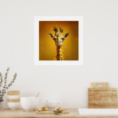 Lustiges Giraffenportrait - Poster ポスター (キッチン)