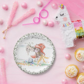 Lustiges Ostergeschirr mit Pferd und Osterhase ペーパープレート (パーティー)