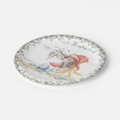 Lustiges Ostergeschirr mit Pferd und Osterhase ペーパープレート (アングル)