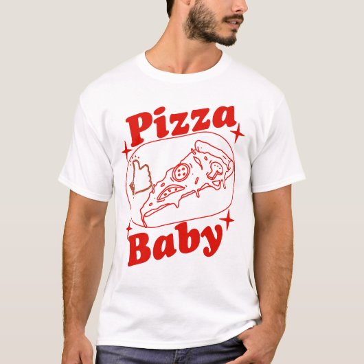 Lustiges Pizza-Design mit Daumen hoch Tシャツ (正面)
