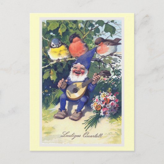 "Lustiges Quartett"のヴィンテージのドイツ語 ポストカード (正面)