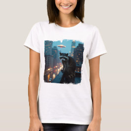 Lustiges Sci-Fi-Waschbär-Design Tシャツ