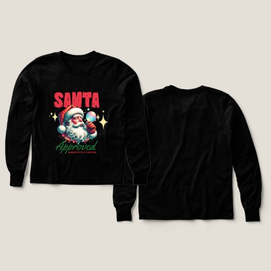 🎅 Lustiges Weihnachts-Shirt – Santa Approved (デザイン 正面&背面)