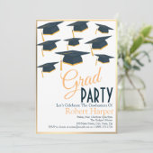 Lustrous海軍と金ゴールドハット卒業招待状 招待状 (スタンド正面)