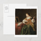 Lute Player (パネル上の油) ポストカード (正面/裏面)