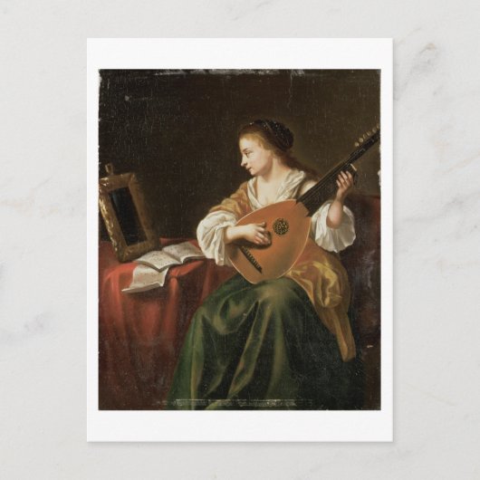 Lute Player (パネル上の油) ポストカード (正面)