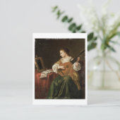 Lute Player (パネル上の油) ポストカード (スタンド正面)