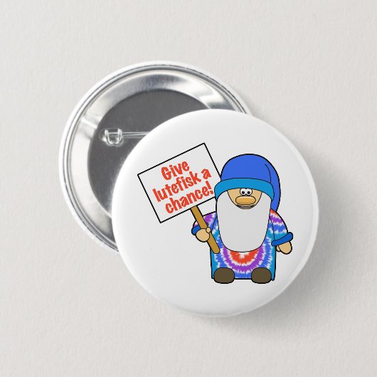 Lutefiskにチャンスを与えて下さい 缶バッジ (正面&裏面)