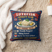 Lutefisk Loyalty Club Norwegian Throw Pillow クッション (ブランケット)