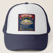 Lutefisk Loyalty Club Trucker Hat Navy and White キャップ (正面)
