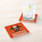 Lutefisk Warning: Biohazard – Funny Scandinavian ガラスコースター (アングル)