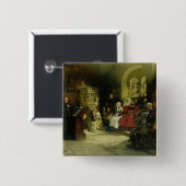 Lutherは彼の聖書翻訳を使用して説教します 缶バッジ (正面&裏面)