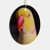 LutinoのインディアンのRingneckのインコのくちばし セラミックオーナメント (右)