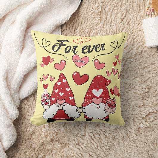 Lutins Amoureux For Ever 2 message d'amour jaune クッション (ブランケット)