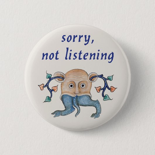 Luttrell Psalter「ごめんね、聞ない」 缶バッジ (正面)