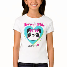 LUV4Pandasのハート及びスマイルのパンダのベビードールのTシャツ