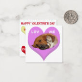 LUV ME Valentine's Critters Conversation Hearts ノートカード (正面/裏面インサイチュ)