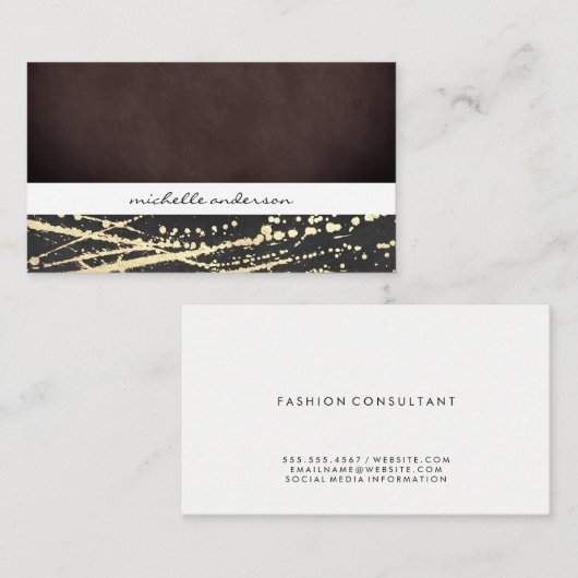 Luxテクスチャと金ゴールド表現 名刺 (正面/裏面)