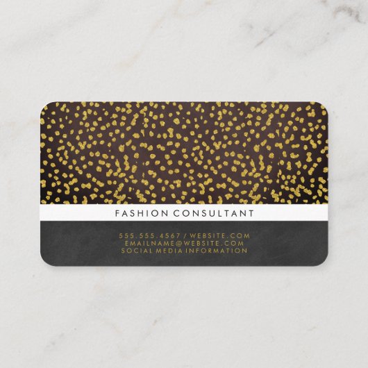 Luxテクスチャと金ゴールドSpeckパターンII 名刺 (裏面)