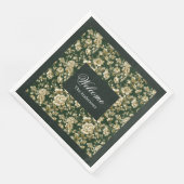 Lux Botanical ナプキン パステルカラーのグリーンと葉っぱ (コーナー)