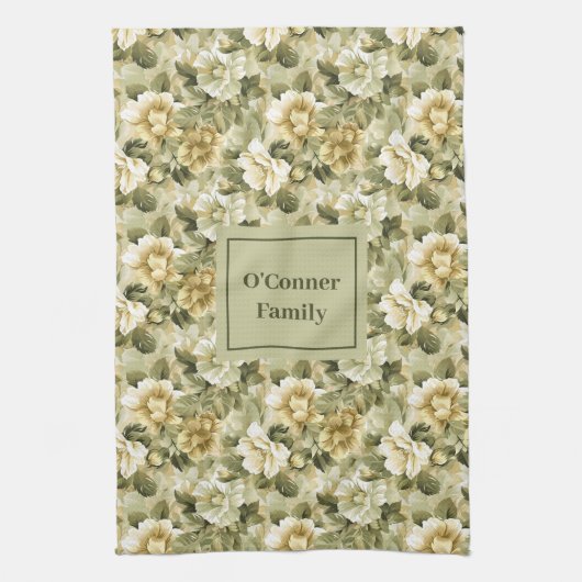 Lux Botanical Touch Personalized Greenery Towel  キッチンタオル (縦)