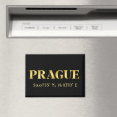 Lux Gold Prague Latitude & Longitude  マグネット (インサイチュ (食洗機))