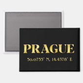 Lux Gold Prague Latitude & Longitude  マグネット (正面/裏面)