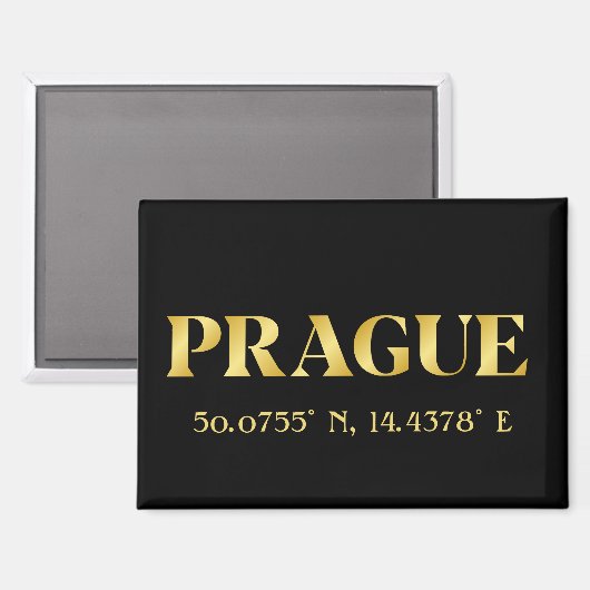 Lux Gold Prague Latitude & Longitude  マグネット (正面/裏面)