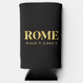 Lux Gold Rome Latitude & Longitude スリム缶クーラー (正面)