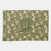 Lux Green Gold Print Personalized Kitchen Towel  キッチンタオル (横)