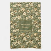 Lux Green Gold Print Personalized Kitchen Towel  キッチンタオル (縦)