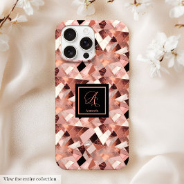 Lux iPhone 15 Case Rose Gold & Black Personalized iPhone 15 Pro Maxケース