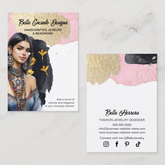 Lux Jewelry and Earring Display Card 名刺 (正面/裏面)