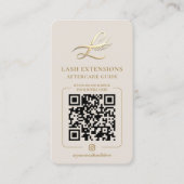 Lux Lash Extensions Aftercare Guide Card 名刺 (正面)