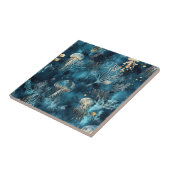 Lux Ocean Jellyfish & Coral Gold Pattern (2) タイル (側面)