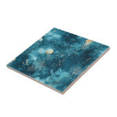 Lux Ocean Jellyfish & Coral Gold Pattern (3) タイル (側面)