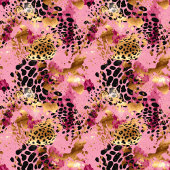 Lux pink watercolor leopard skin monogram blanket フリースブランケット