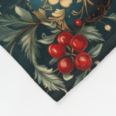 Lux red and green baubles personalized holiday フリースブランケット (角)