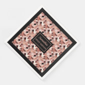 Lux Wedding Napkins Rose Gold Glitter Metallic (コーナー)