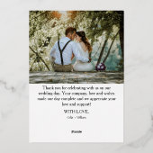 Luxeと金ゴールドありがとうウェディングカード – 写真付き 箔シーズンカード (裏面)