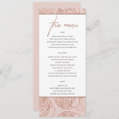 LUXEエレガント赤面ピンクローズ金ゴールドフローラメニュー メニュー (正面/裏面)