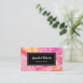 Luxeカラフル絵を描スワール名刺 名刺 (スタンド正面)