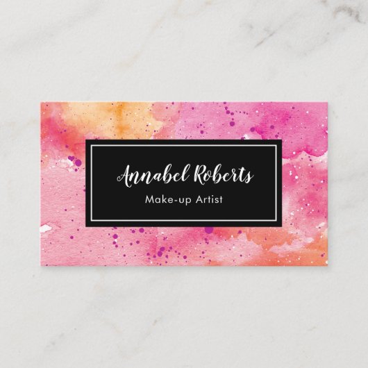 Luxeカラフル絵を描スワール名刺 名刺 (正面)