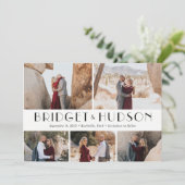 Luxeコラージュ編集可能カラー日付カードの保存 招待状 (スタンド正面)