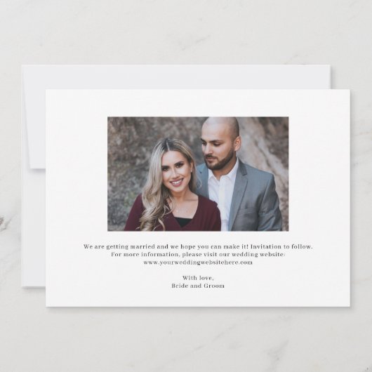 Luxeコラージュ編集可能カラー日付カードの保存 招待状 (裏面)