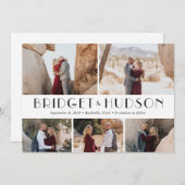 Luxeコラージュ編集可能カラー日付カードの保存 招待状 (正面/裏面)