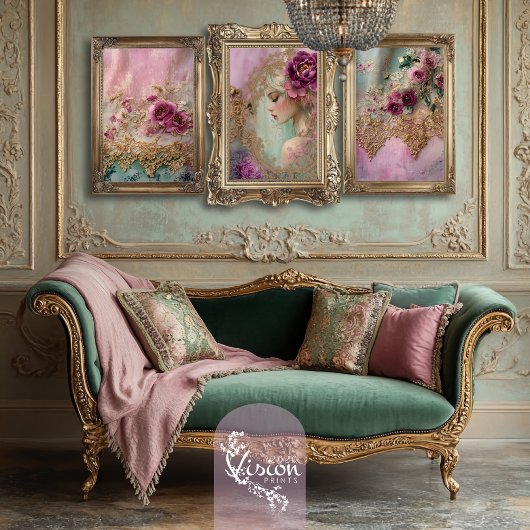 Luxeコラージュ、ミックスメディアポートレートフローラ 薄葉紙